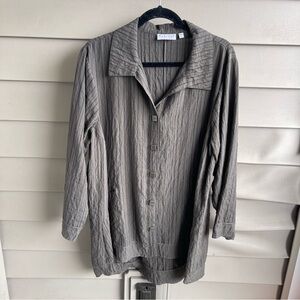 Habitat Clothes‎ to Live In Textured Long Sleeve Button Down Tunic Jacket Large
